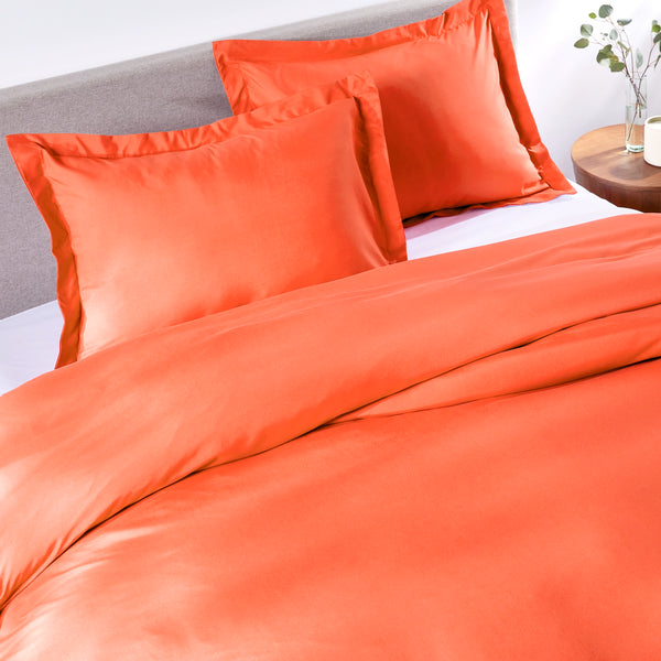 Load image into Gallery viewer, Hot Coral Duvet Cover Set