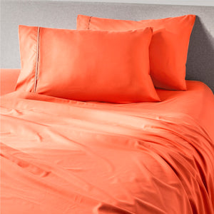 Hot Coral Pillowcase Set