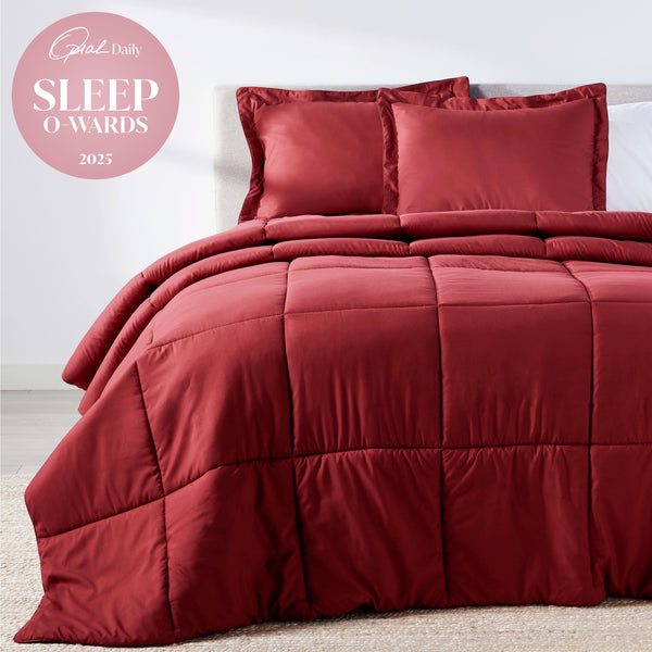 Load image into Gallery viewer, Deep Crimson Red Oversized Comforter Set