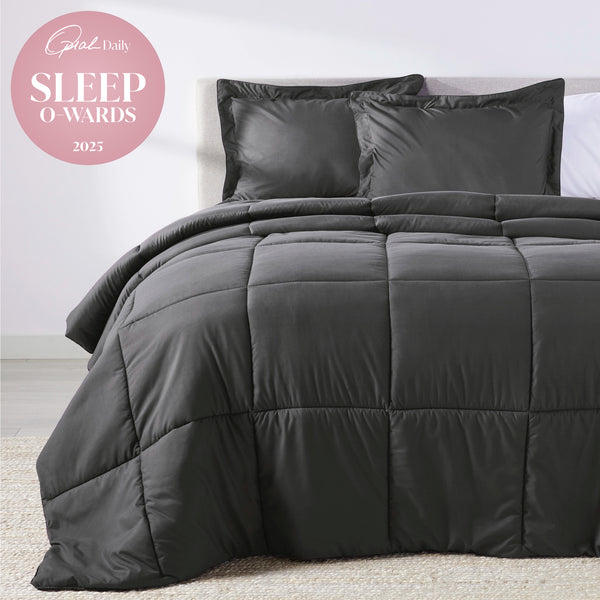 Load image into Gallery viewer, Graphite Gray Oversized Comforter Set