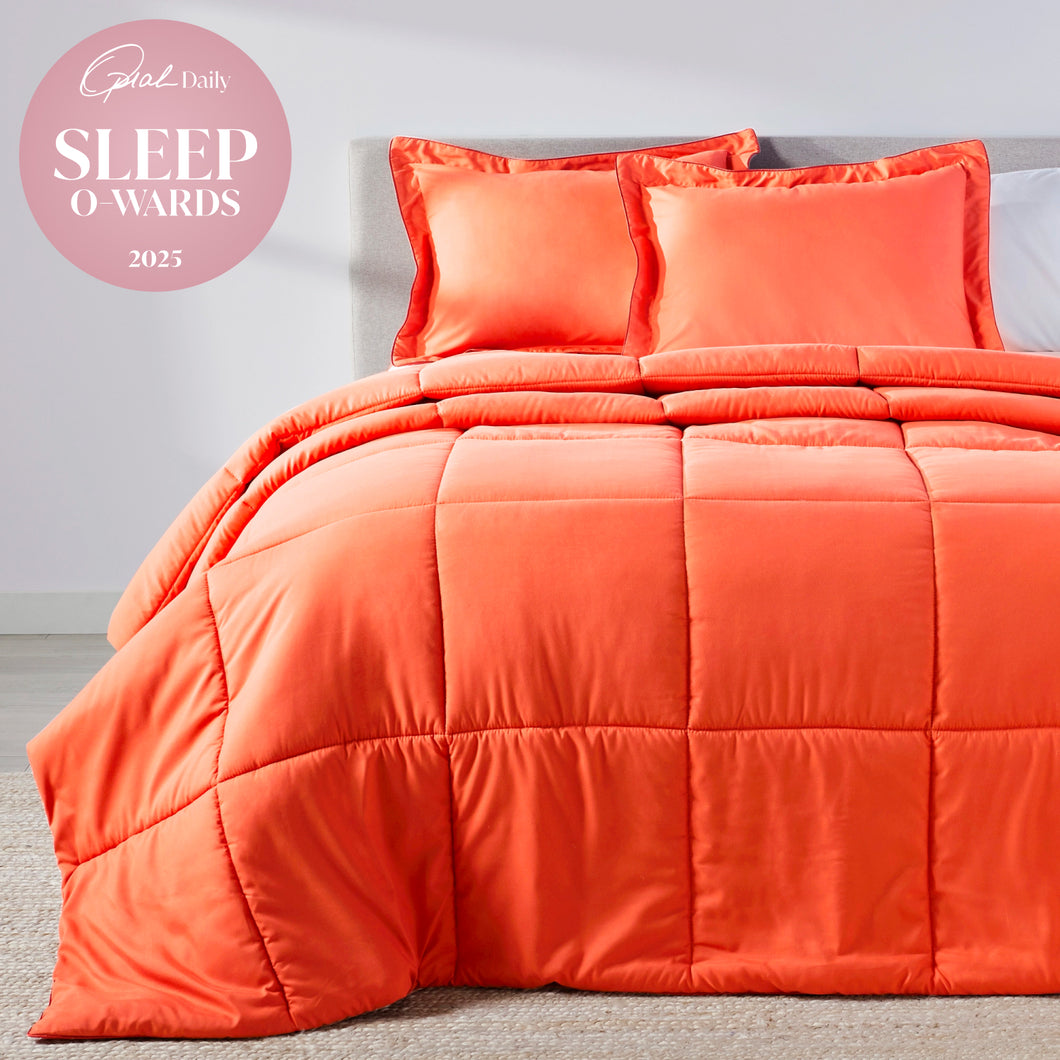Hot Coral Oversized Comforter Set